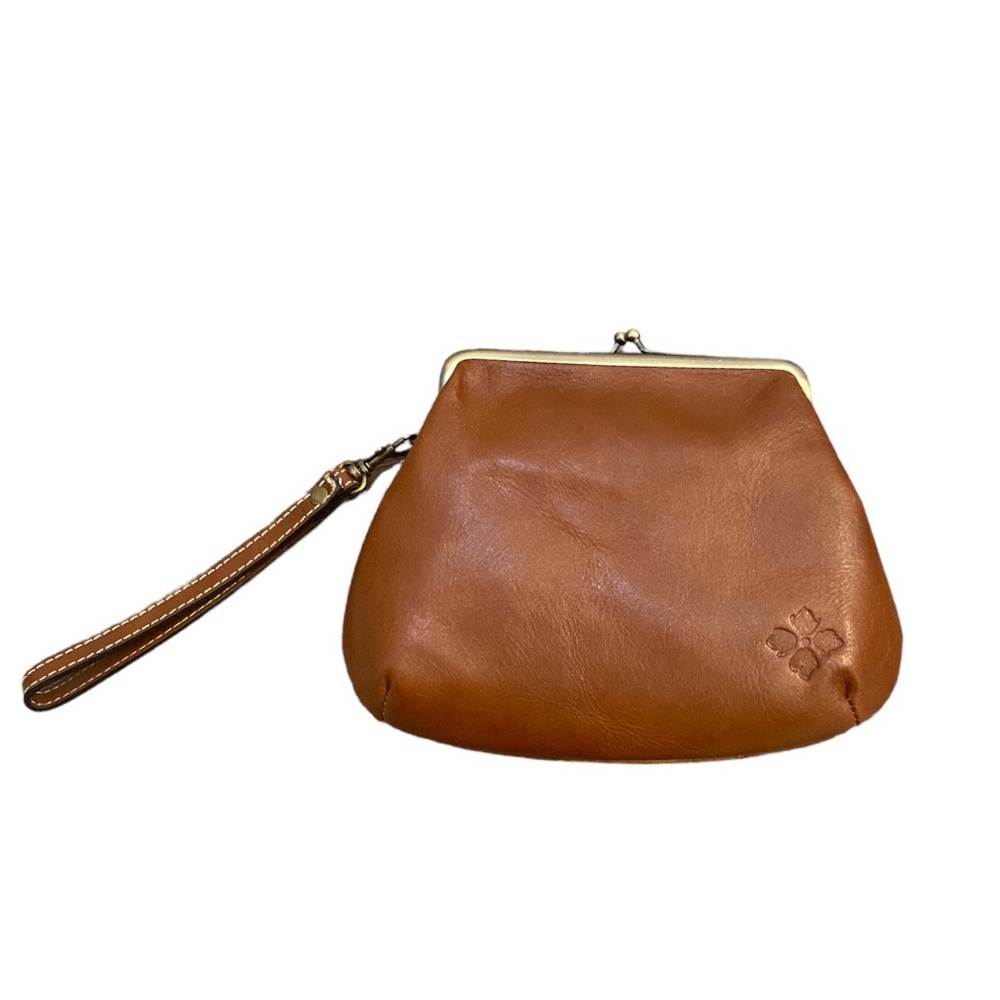 Patricia Nash Savena Leather Wristlet in Tan